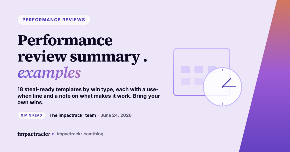 Performance Review Summary Examples | impactrackr